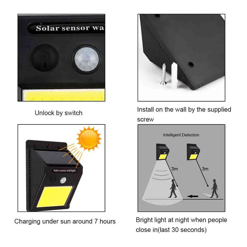 LUMINÁRIA SOLAR COM SENSOR DE PRESENÇA AUTOMÁTICO