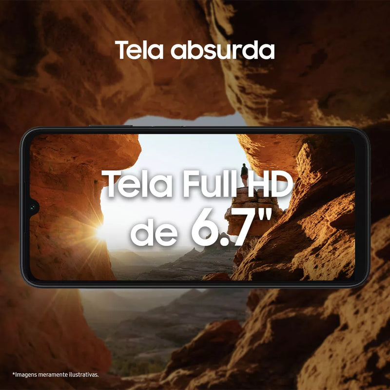Smartphone Samsung Galaxy A05s 4G 128GB 6GB RAM Câmera Traseira Tripla 50MP + 2MP + 2MP + Selfie 13MP Tela 6.7" Preto