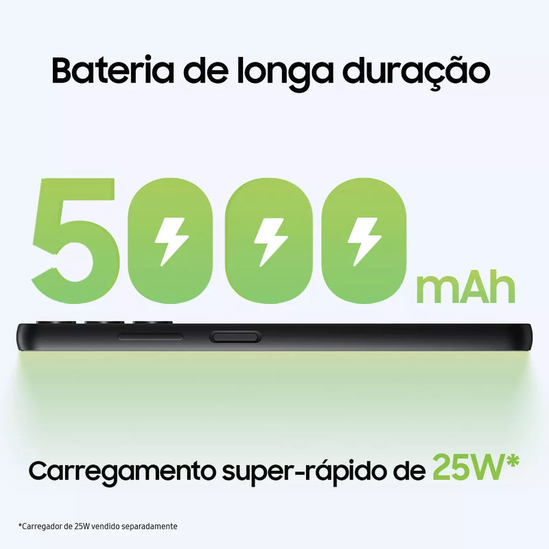 Smartphone Samsung Galaxy A05s 4G 128GB 6GB RAM Câmera Traseira Tripla 50MP + 2MP + 2MP + Selfie 13MP Tela 6.7" Preto