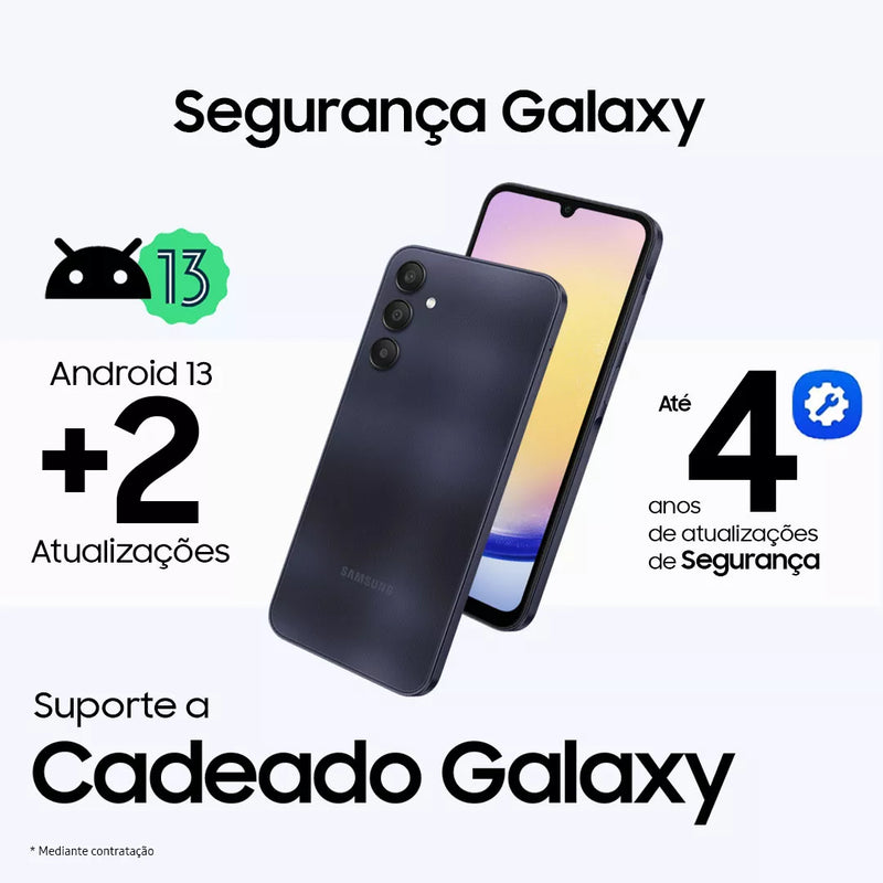 Smartphone Samsung Galaxy A05s 4G 128GB 6GB RAM Câmera Traseira Tripla 50MP + 2MP + 2MP + Selfie 13MP Tela 6.7" Preto