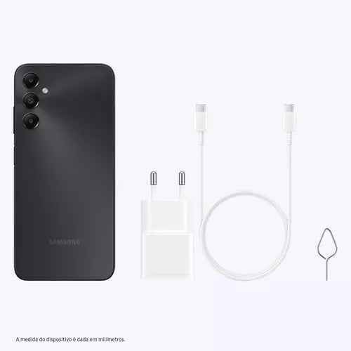 Smartphone Samsung Galaxy A05s 4G 128GB 6GB RAM Câmera Traseira Tripla 50MP + 2MP + 2MP + Selfie 13MP Tela 6.7" Preto