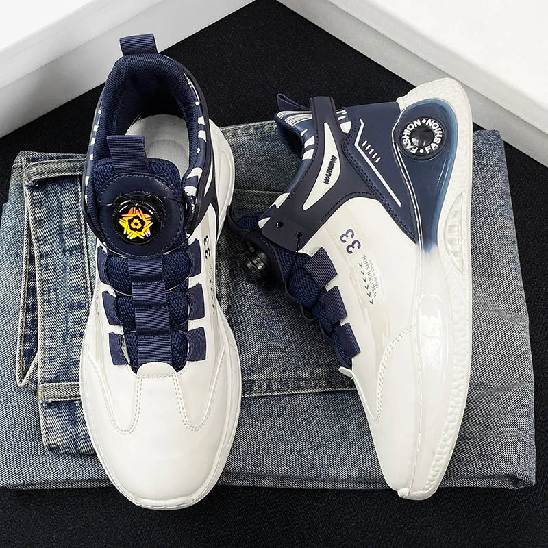 TÊNIS MASCULINO COM FIVELA GIRATÓRIA, SAPATOS CONFORTÁVEIS E ANTIDERRAPANTES COM CADARÇO E DURÁVEIS PARA ATIVIDADES AO AR LIVRE MASCULINAS