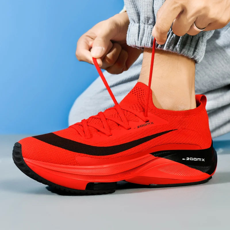 TÊNIS DE CORRIDA MASCULINO MALHA RESPIRÁVEL CONFORTÁVEL PLANA CASUAL