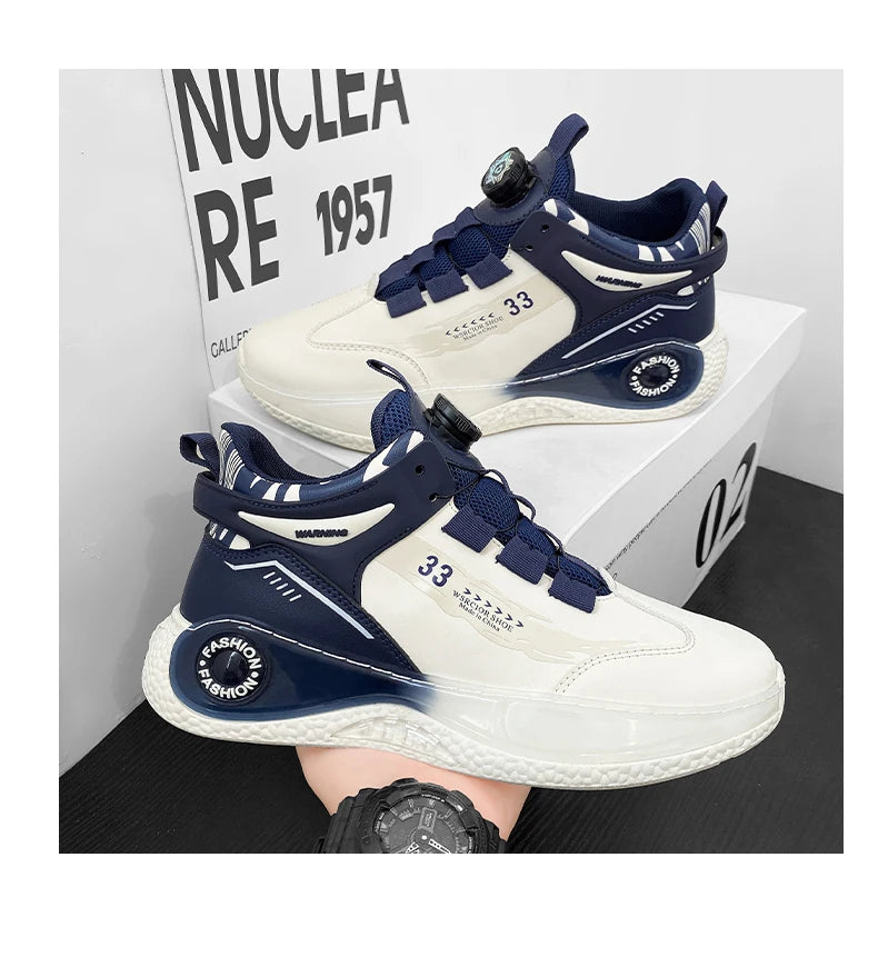 TÊNIS MASCULINO COM FIVELA GIRATÓRIA, SAPATOS CONFORTÁVEIS E ANTIDERRAPANTES COM CADARÇO E DURÁVEIS PARA ATIVIDADES AO AR LIVRE MASCULINAS