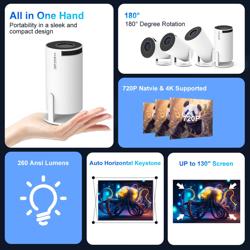 PROJETOR 4K MAGCÚBICO WIFI