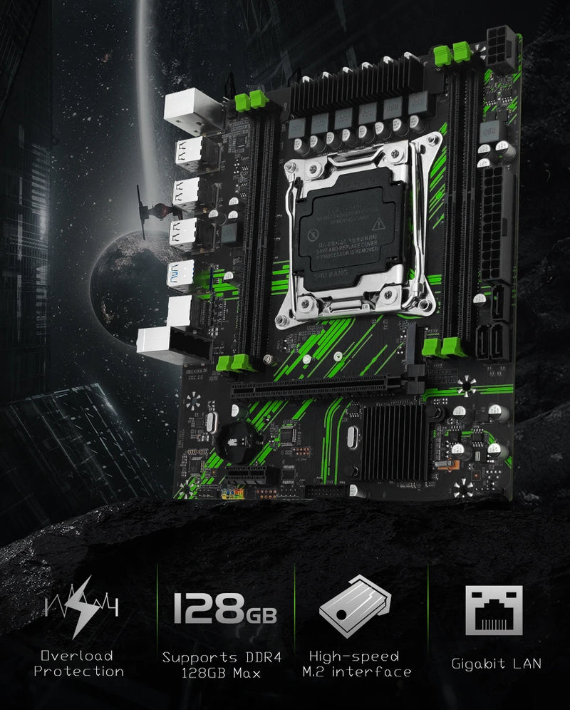 MECINISTA X99 PR9 KIT PLACA-MÃE LGA 2011-3 CONJUNTO COM PROCESSADOR CPU INTEL XEON E5 2650 V3 E MEMÓRIA RAM DDR4 16GB (2*8GB)
