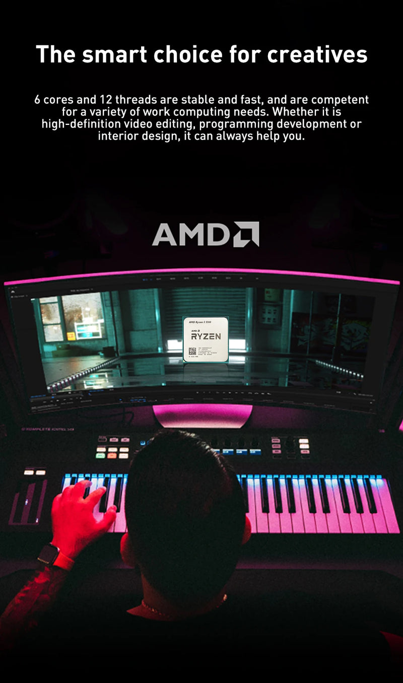 PROCESSADOR AMD RYZEN 5 5500 R5 5500 3.6 GHZ 6-CORE 12-THREAD CPU PROCESSOR 7NM L3=16M 100-000000457 SOCKET AM4 NO FAN