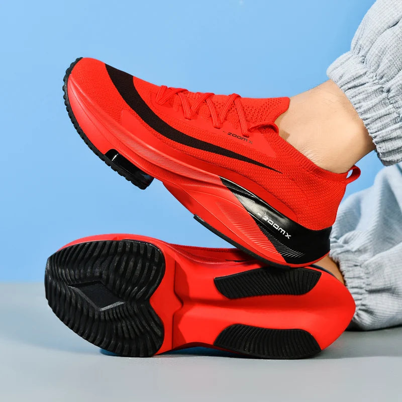 TÊNIS DE CORRIDA MASCULINO MALHA RESPIRÁVEL CONFORTÁVEL PLANA CASUAL