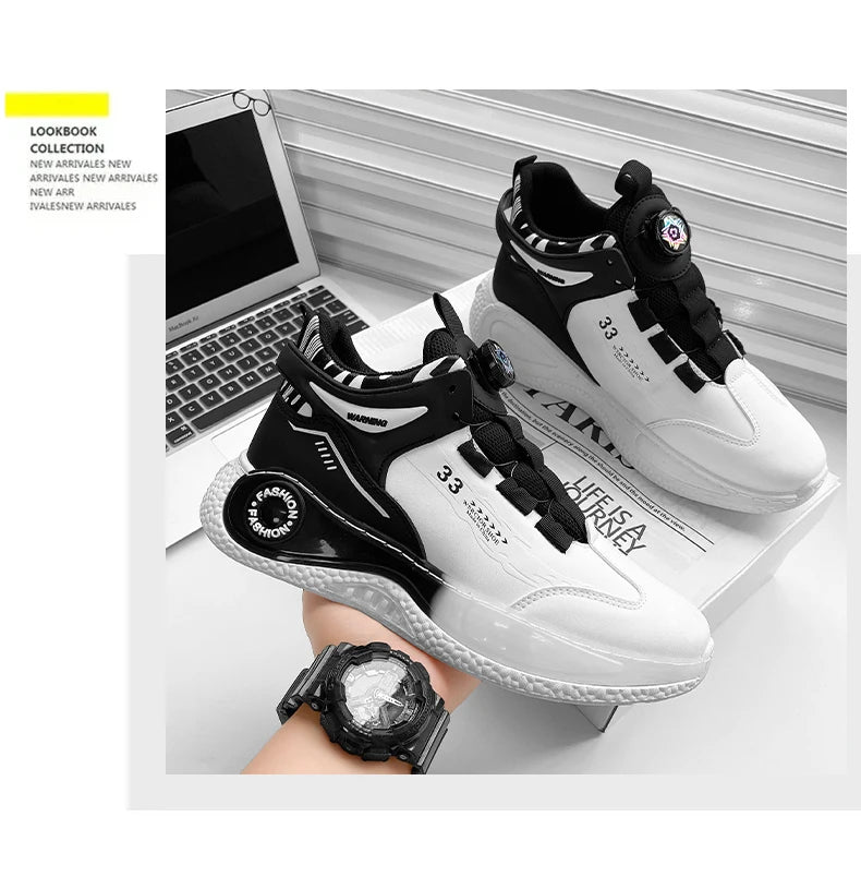 TÊNIS MASCULINO COM FIVELA GIRATÓRIA, SAPATOS CONFORTÁVEIS E ANTIDERRAPANTES COM CADARÇO E DURÁVEIS PARA ATIVIDADES AO AR LIVRE MASCULINAS