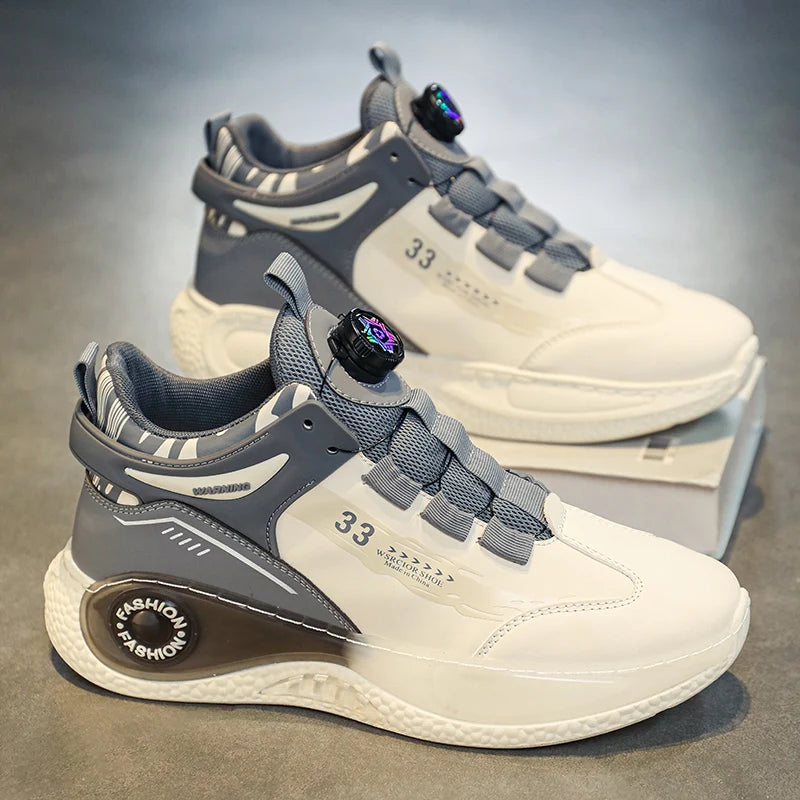 TÊNIS MASCULINO COM FIVELA GIRATÓRIA, SAPATOS CONFORTÁVEIS E ANTIDERRAPANTES COM CADARÇO E DURÁVEIS PARA ATIVIDADES AO AR LIVRE MASCULINAS
