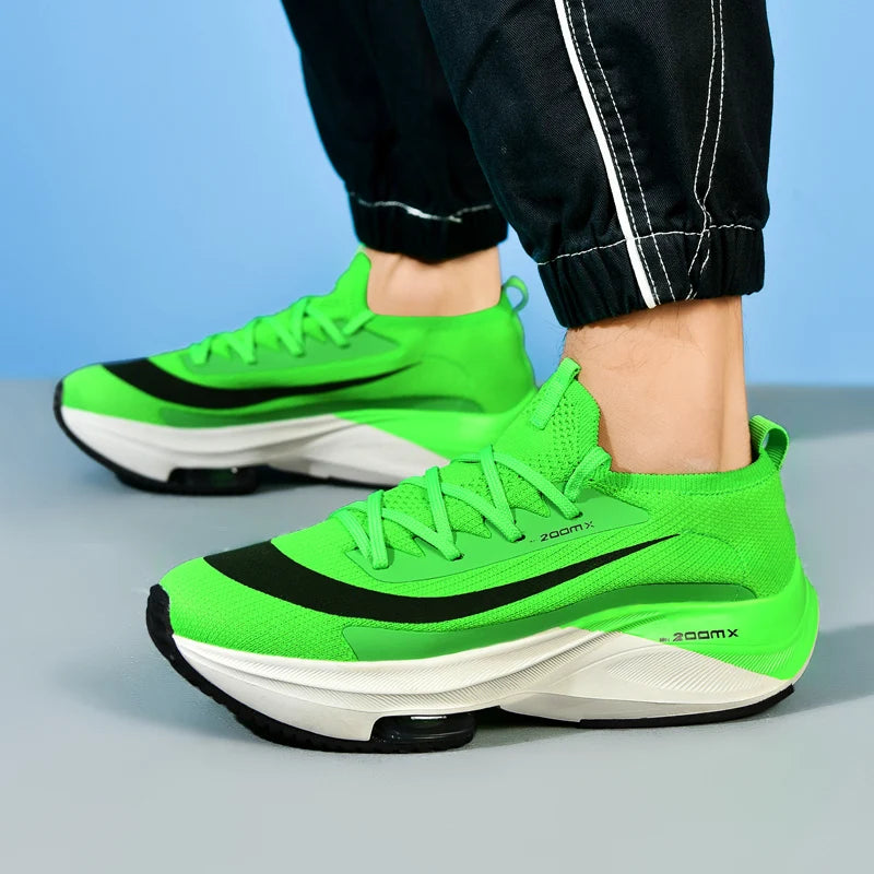 TÊNIS DE CORRIDA MASCULINO MALHA RESPIRÁVEL CONFORTÁVEL PLANA CASUAL