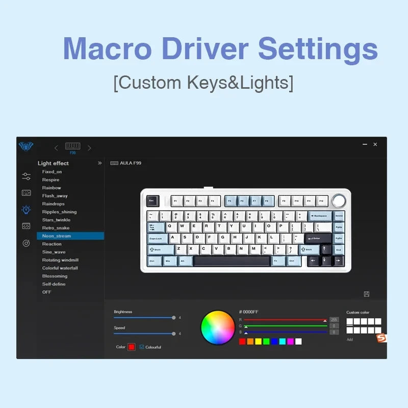 TECLADO MECÂNICO SEM FIO /BLUETOOTH/COM FIO RGB PERSONALIZADO 75% LAYOUT