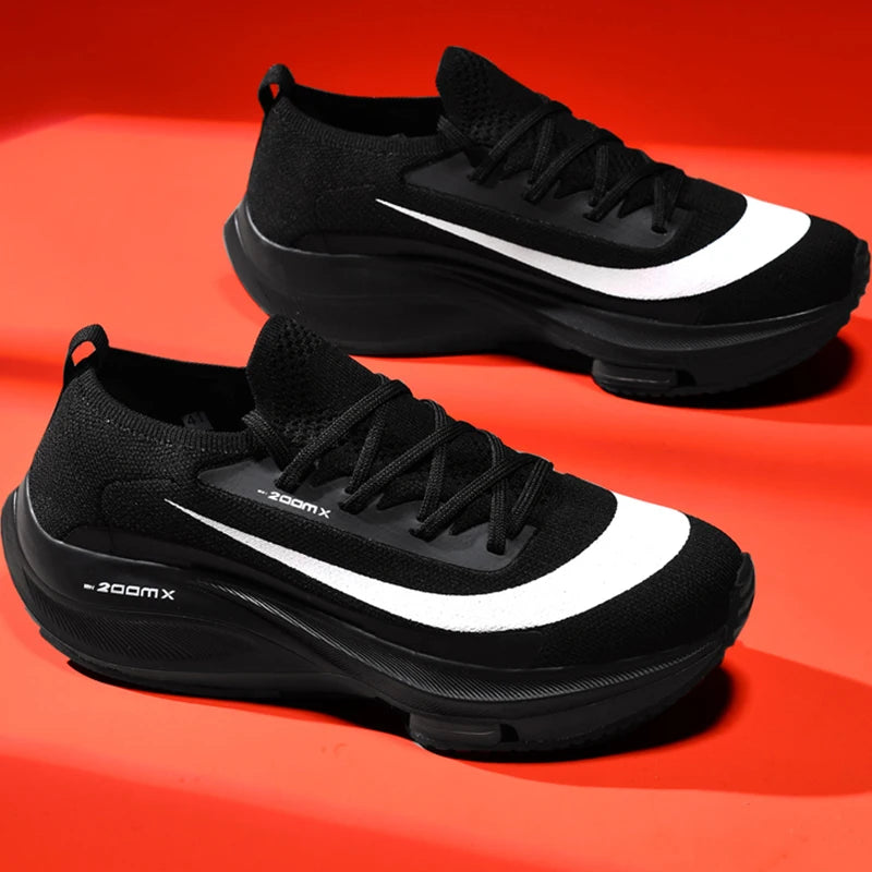 TÊNIS DE CORRIDA MASCULINO MALHA RESPIRÁVEL CONFORTÁVEL PLANA CASUAL