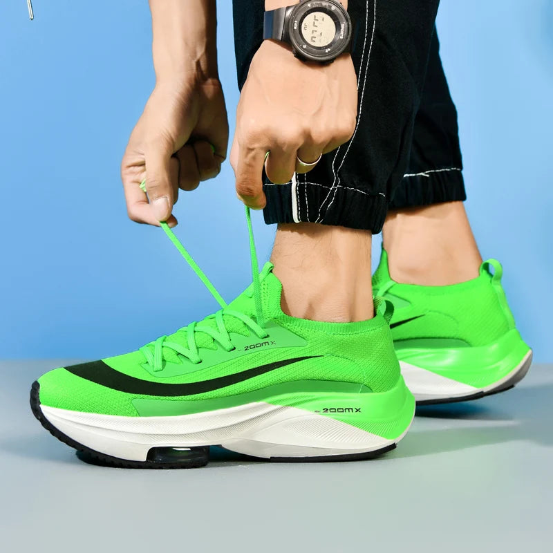 TÊNIS DE CORRIDA MASCULINO MALHA RESPIRÁVEL CONFORTÁVEL PLANA CASUAL