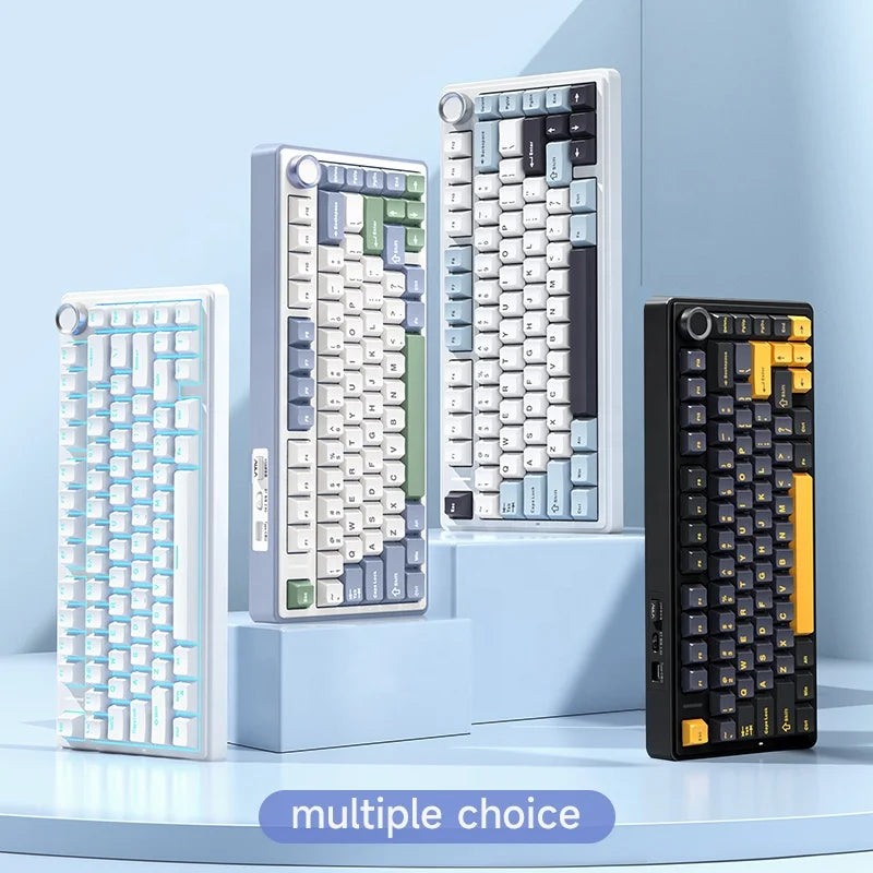 TECLADO MECÂNICO SEM FIO /BLUETOOTH/COM FIO RGB PERSONALIZADO 75% LAYOUT