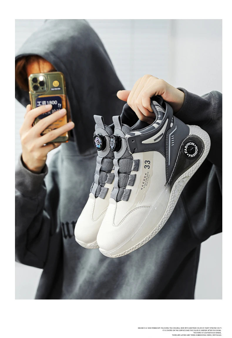 TÊNIS MASCULINO COM FIVELA GIRATÓRIA, SAPATOS CONFORTÁVEIS E ANTIDERRAPANTES COM CADARÇO E DURÁVEIS PARA ATIVIDADES AO AR LIVRE MASCULINAS