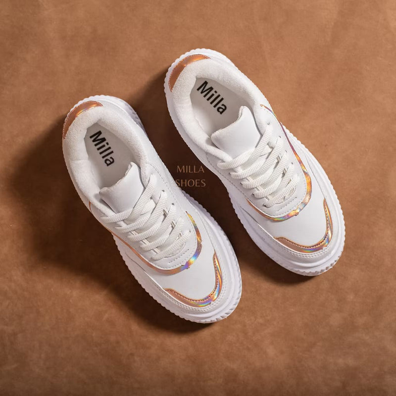 TENIS TRATORADO BRANCO CASUAL ESTILOSO FEMININO